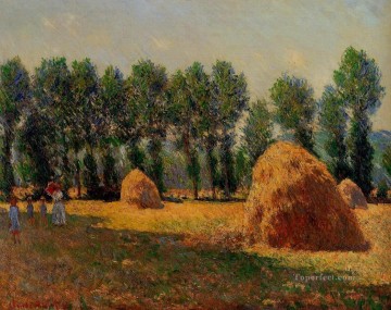  Giverny Painting - Haystacks at Giverny Claude Monet